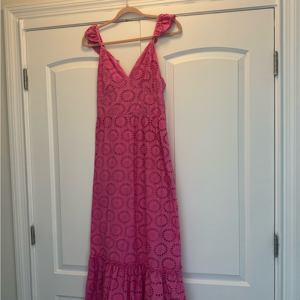 Vineyard Vines Fuchsia Eyelet Maxi Dress